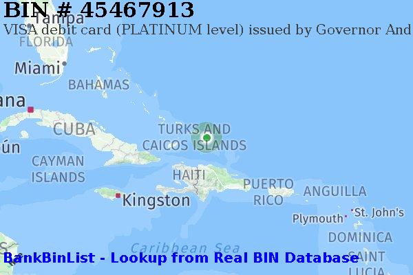 BIN 45467913 VISA debit Turks and Caicos Islands TC