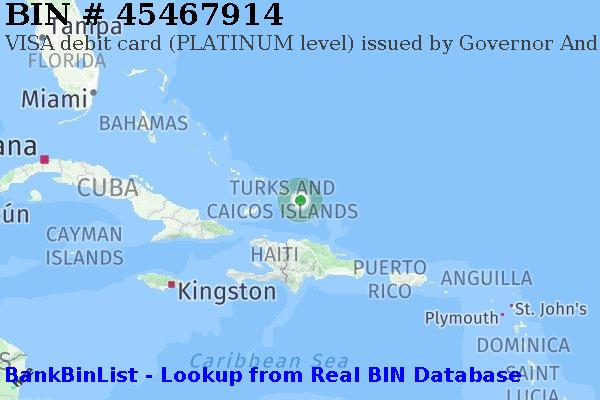 BIN 45467914 VISA debit Turks and Caicos Islands TC