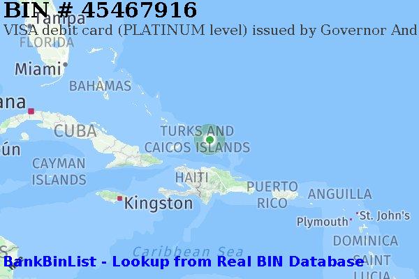 BIN 45467916 VISA debit Turks and Caicos Islands TC