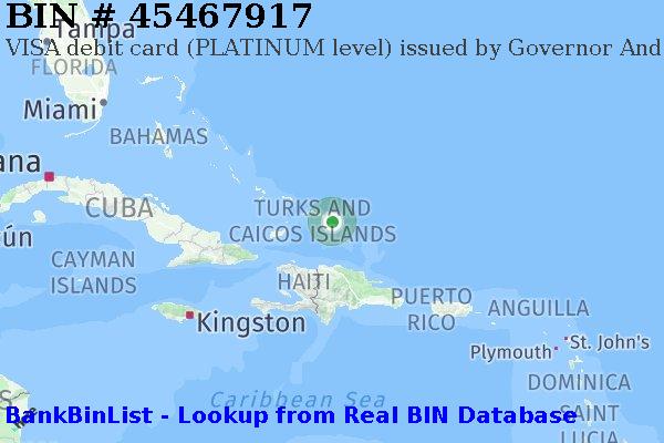 BIN 45467917 VISA debit Turks and Caicos Islands TC