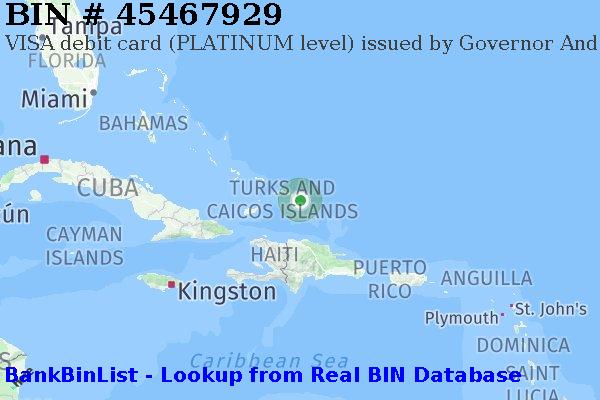 BIN 45467929 VISA debit Turks and Caicos Islands TC