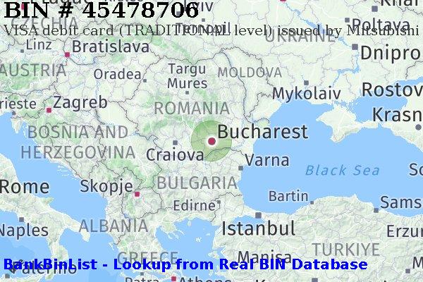 BIN 45478706 VISA debit Romania RO