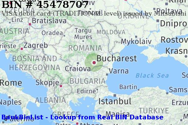 BIN 45478707 VISA debit Romania RO