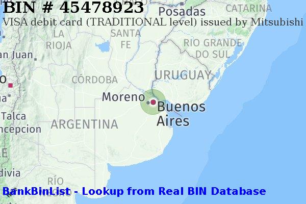 BIN 45478923 VISA debit Argentina AR