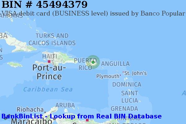 BIN 45494379 VISA debit Puerto Rico PR