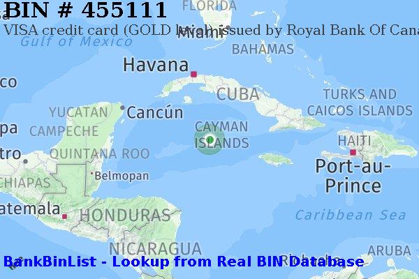BIN 455111 VISA credit Cayman Islands KY