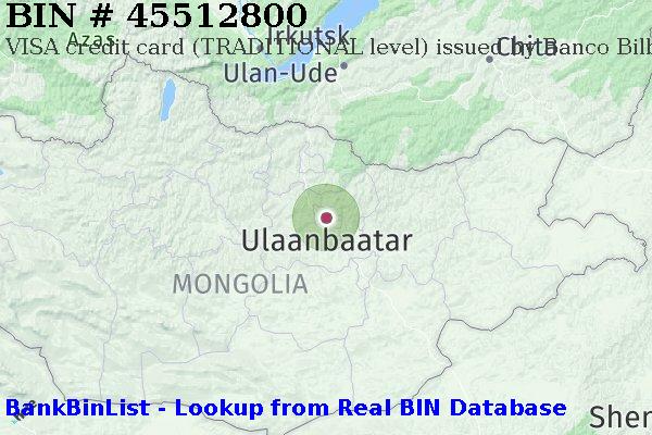 BIN 45512800 VISA credit Mongolia MN