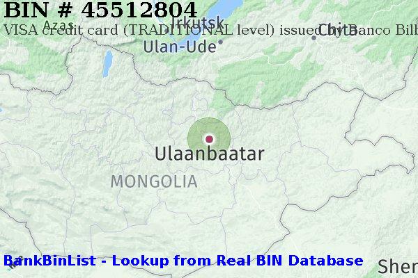 BIN 45512804 VISA credit Mongolia MN