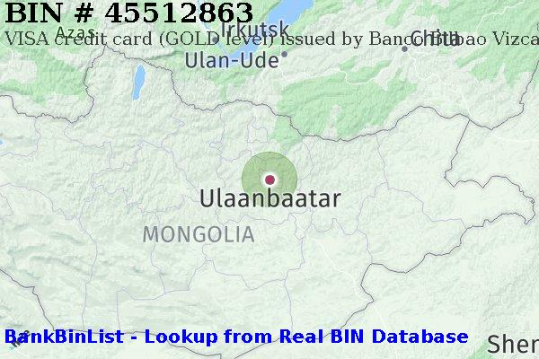 BIN 45512863 VISA credit Mongolia MN