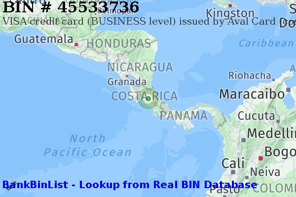 BIN 45533736 VISA credit Costa Rica CR