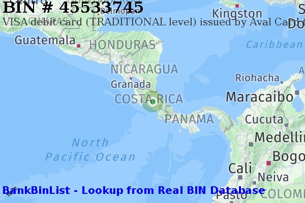 BIN 45533745 VISA debit Costa Rica CR