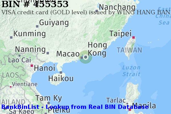 BIN 455353 VISA credit Hong Kong HK