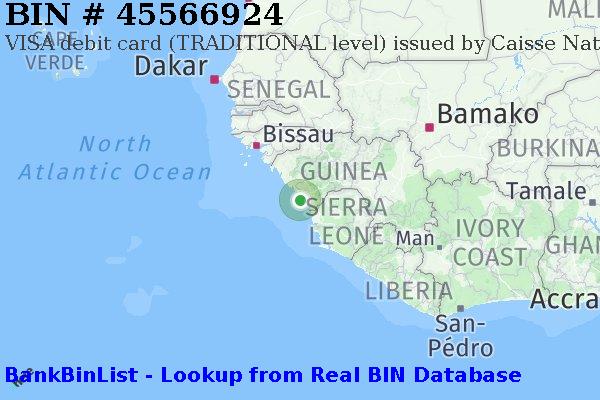 BIN 45566924 VISA debit Guinea GN