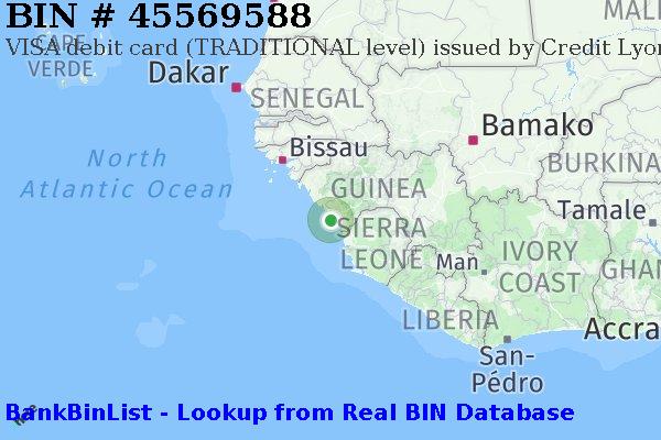BIN 45569588 VISA debit Guinea GN