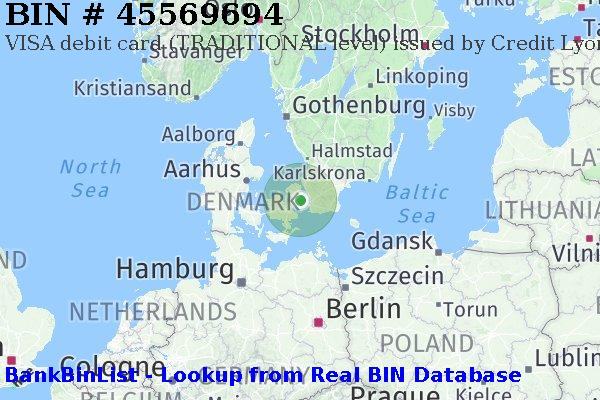 BIN 45569694 VISA debit Denmark DK