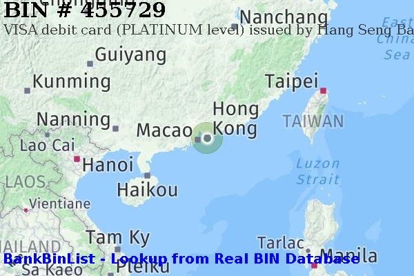 BIN 455729 VISA debit Hong Kong HK