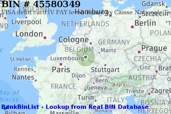 BIN 45580349 VISA debit Luxembourg LU