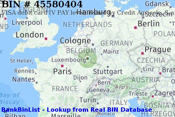 BIN 45580404 VISA debit Luxembourg LU