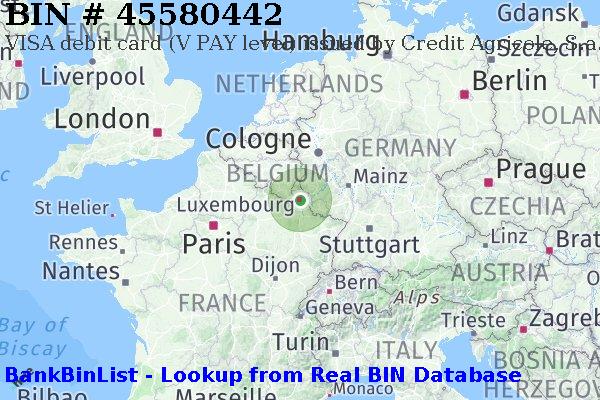BIN 45580442 VISA debit Luxembourg LU