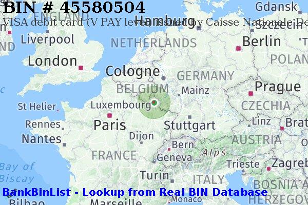 BIN 45580504 VISA debit Luxembourg LU