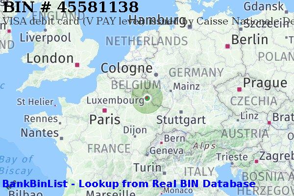 BIN 45581138 VISA debit Luxembourg LU