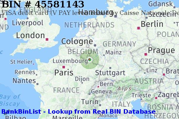 BIN 45581143 VISA debit Luxembourg LU