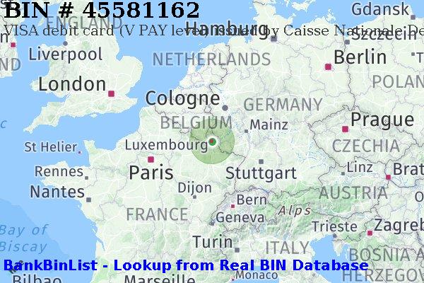 BIN 45581162 VISA debit Luxembourg LU