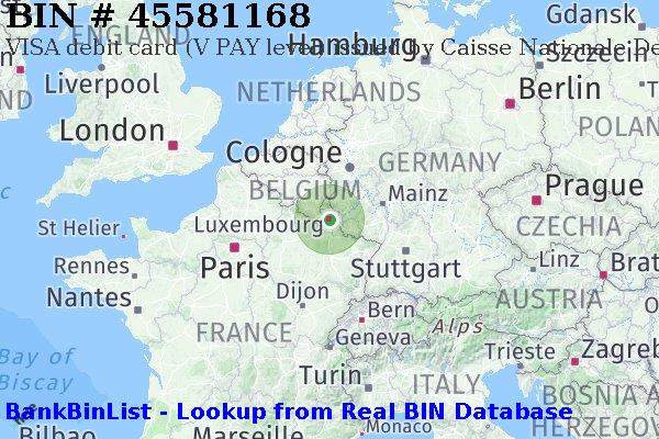 BIN 45581168 VISA debit Luxembourg LU