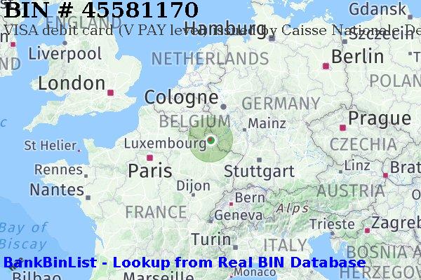 BIN 45581170 VISA debit Luxembourg LU