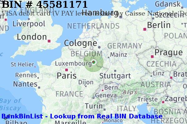 BIN 45581171 VISA debit Luxembourg LU