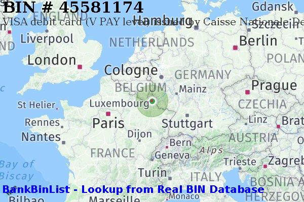 BIN 45581174 VISA debit Luxembourg LU
