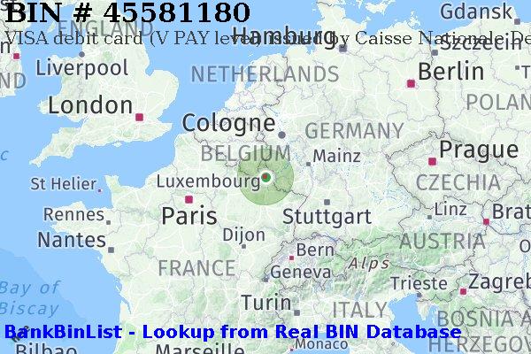 BIN 45581180 VISA debit Luxembourg LU