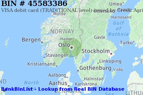 BIN 45583386 VISA debit Norway NO