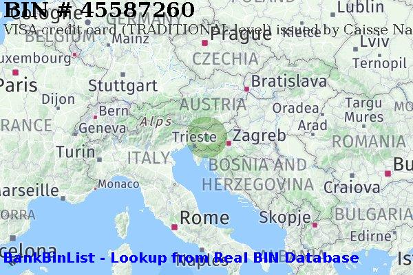 BIN 45587260 VISA credit Slovenia SI