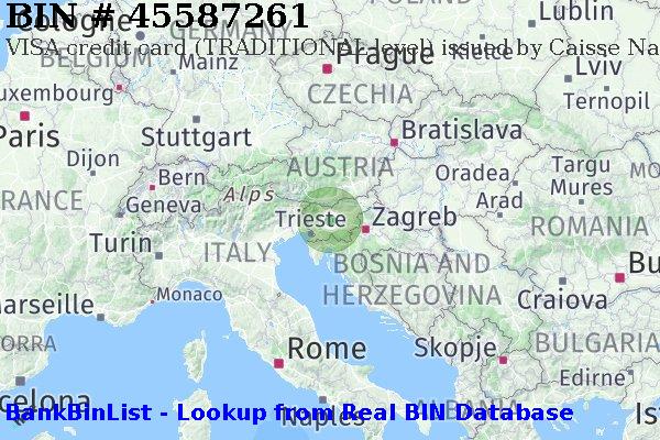 BIN 45587261 VISA credit Slovenia SI