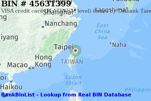 BIN 45631399 VISA credit Taiwan TW