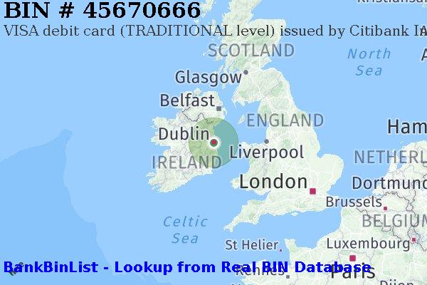 BIN 45670666 VISA debit Ireland IE