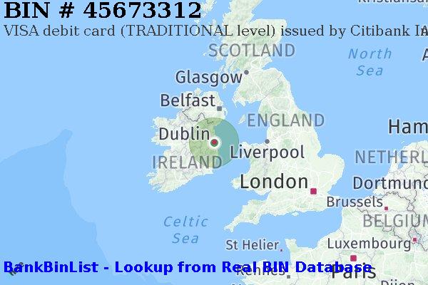 BIN 45673312 VISA debit Ireland IE
