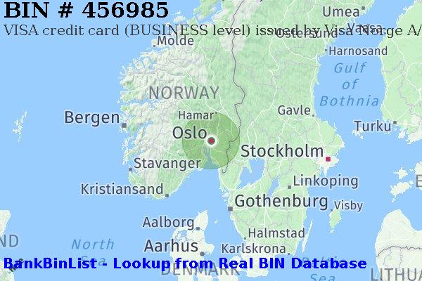 BIN 456985 VISA credit Norway NO