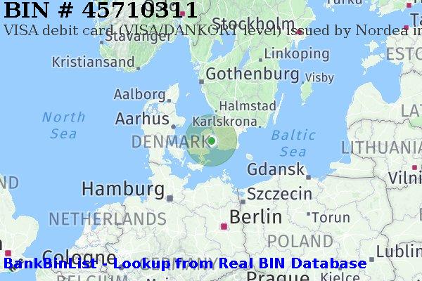 BIN 45710311 VISA debit Denmark DK