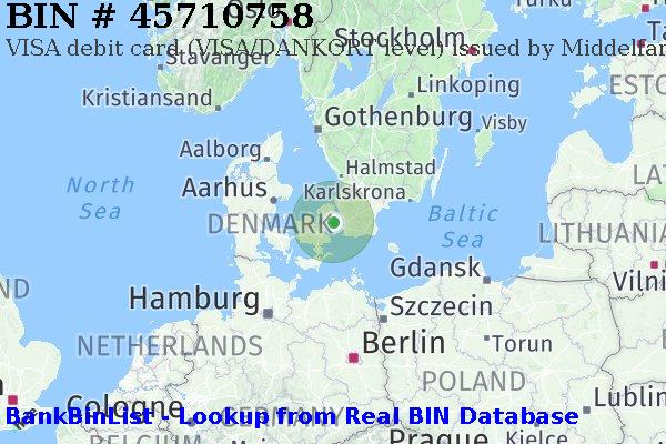 BIN 45710758 VISA debit Denmark DK