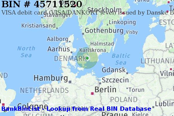 BIN 45711520 VISA debit Denmark DK