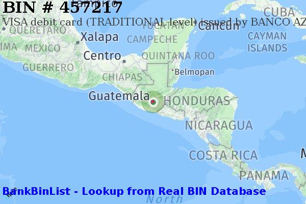 BIN 457217 VISA debit Guatemala GT