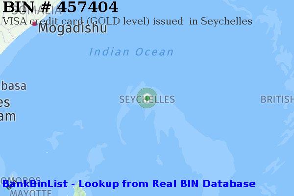 BIN 457404 VISA credit Seychelles SC