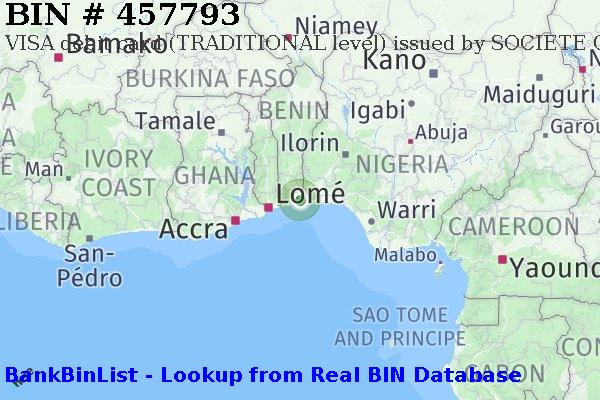 BIN 457793 VISA debit Benin BJ