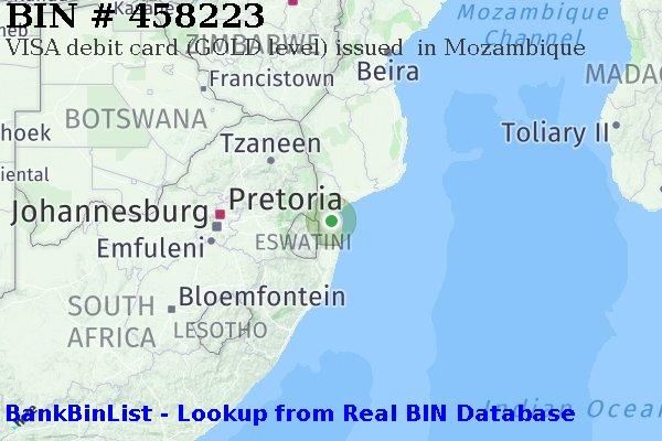 BIN 458223 VISA debit Mozambique MZ