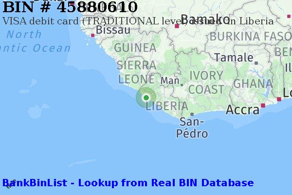 BIN 45880610 VISA debit Liberia LR