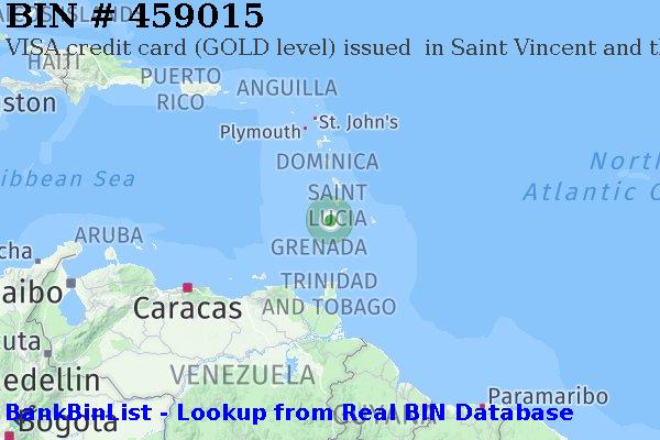 BIN 459015 VISA credit Saint Vincent and the Grenadines VC