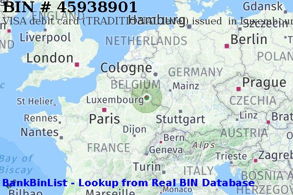 BIN 45938901 VISA debit Luxembourg LU