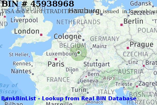 BIN 45938968 VISA debit Luxembourg LU
